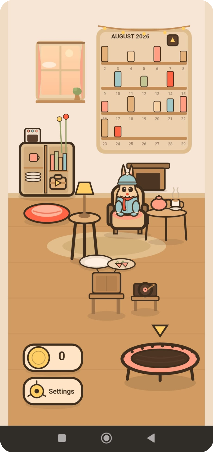 Home screen with a furnished rabbit room